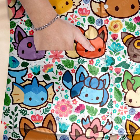 Eeveelutions Pajamas Set Playfully Legendary Evolution Anime Loungewear Polyester Blend Couples Manga Gifts