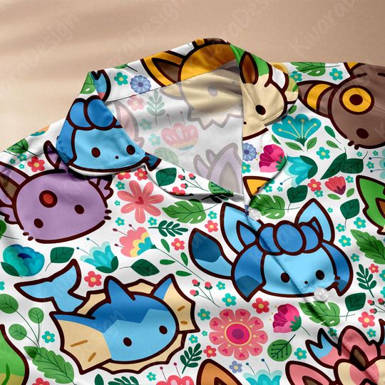 Eeveelutions Pajamas Set Playfully Legendary Evolution Anime Loungewear Polyester Blend Couples Manga Gifts