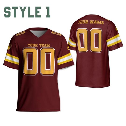 Custom Team Commander Football Jersey Collection, Personalized Name & Number Sports, American Football Fan, Game Day Outfit