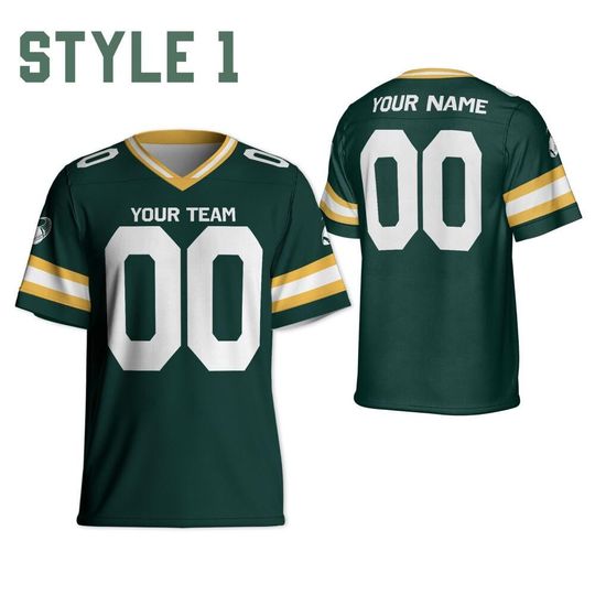 Custom Team Packer Football Jersey Collection, Personalized Sports Fan Gear, Custom Game Day American Football Fans, Gift for Him