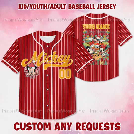 Personalized Mickey Simple Christmas Jersey, Mickey Christmas Jersey