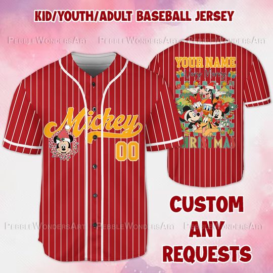 Personalized Mickey Simple Christmas Jersey, Mickey Christmas Jersey