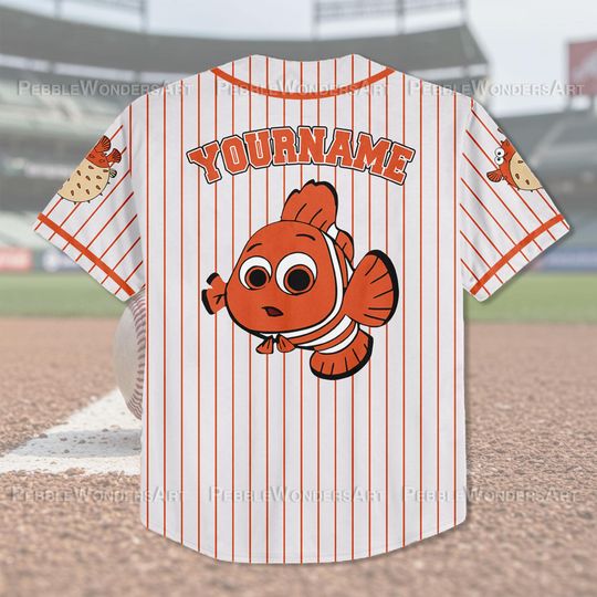 Personalized Disney Finding Nemo Baseball Jersey, Custom Disney Baseball Jersey, Gift For Fan Disney