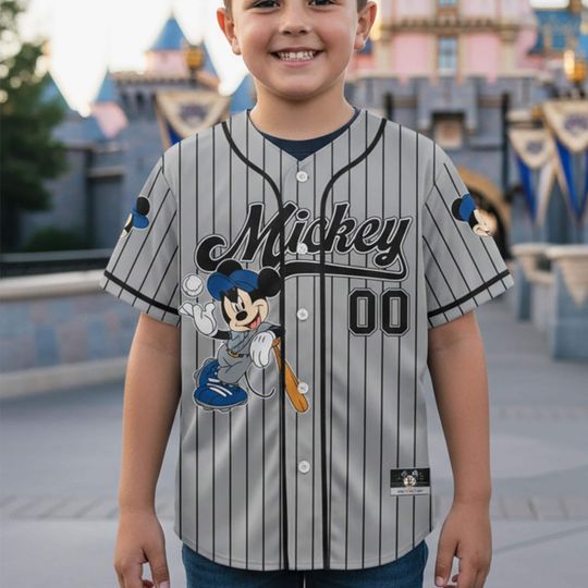 Custom Name Mickey Mouse Baseball Jersey, Kids, Youth, Adult Baseball Jersey