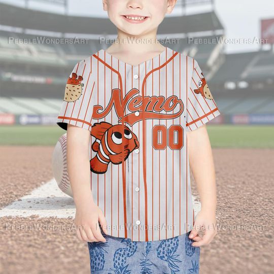 Personalized Disney Finding Nemo Baseball Jersey, Custom Disney Baseball Jersey, Gift For Fan Disney