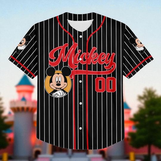 Personalize Disney Mickey Mouse Baseball Jersey, Disneyland Mickey Jersey