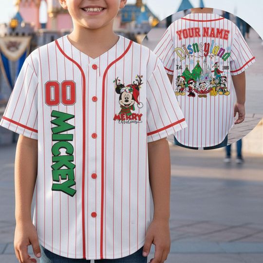 Personalized Mickey and Friends Christmas Jersey, Mickey Christmas Jersey