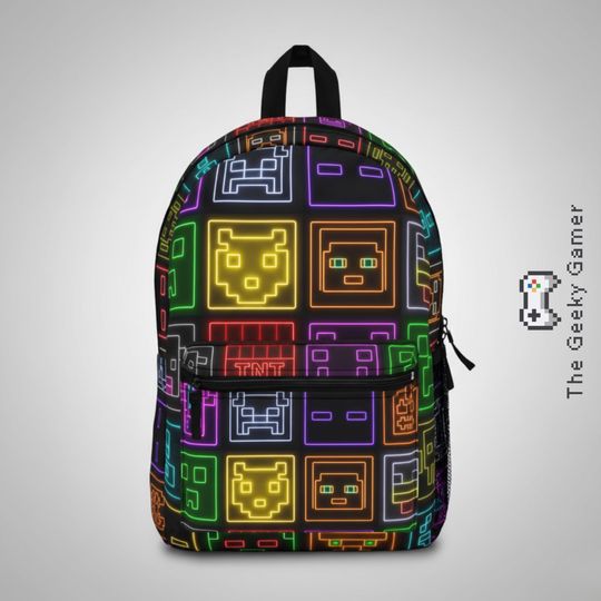 Kids Gamer Backpack, Neon Gaming School Bag