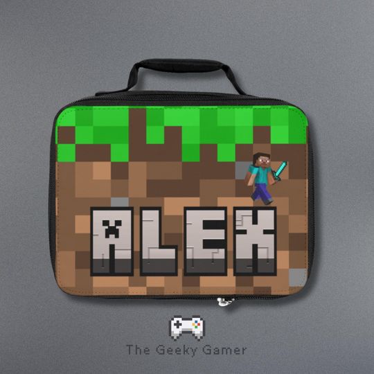 Personalized Gamer Lunch Bag | Fun gift for adult kid | Gamer Gift | Video Game | Personalized Creeper Lunch Bag | Birthday Gift for Gamer
