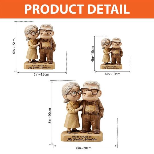 Personalized Carl Ellie Old Couple Acrylic Plaque, You Are My Greatest Adventure Flat Sign, Wedding Anniversary Gift