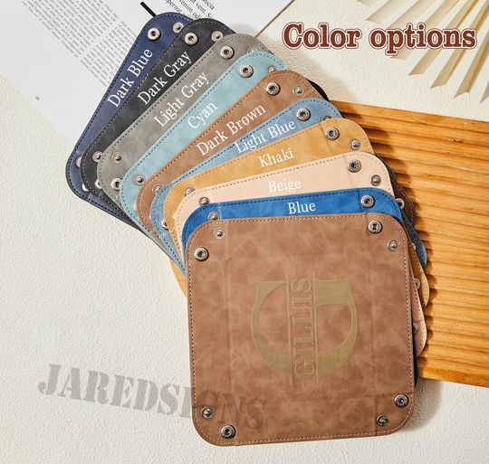 Leather Tray for Men, Personalized Fathers Day Gift, Engraved Vegan Leather Valet Tray