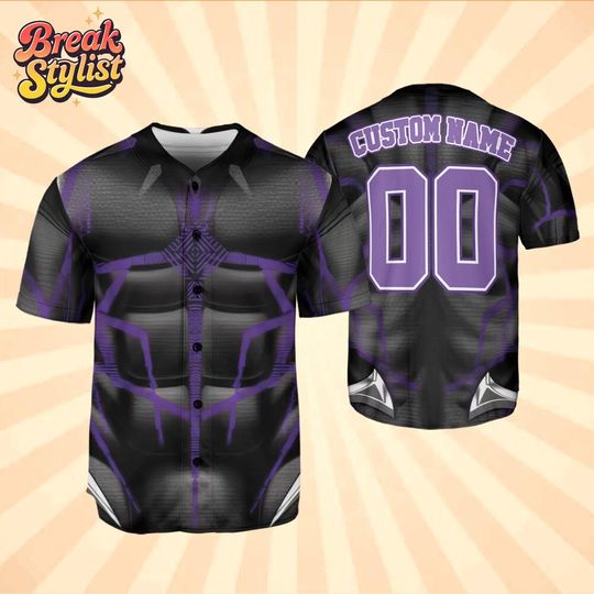 Personalized Cosplay Black Panther Marvel Baseball Jersey