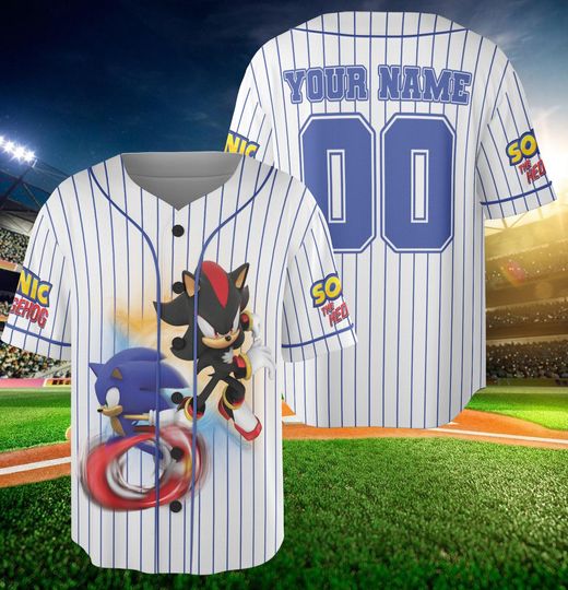 Custom Sonic Jersey Baseball, Personalized