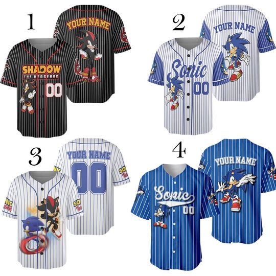 Custom Sonic Jersey Baseball, Personalized