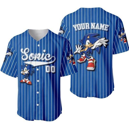 Custom Sonic Jersey Baseball, Personalized