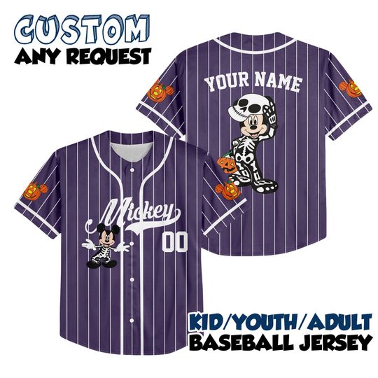 Custom Disney Mickey Halloween Purple Collection Baseball
