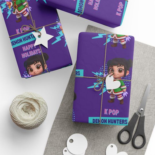 Kpop Zoey Demon Hunters | Huntrix Christmas | Festive Gift Wrap Papers for Holiday Celebrations, Christmas Wrapping Paper