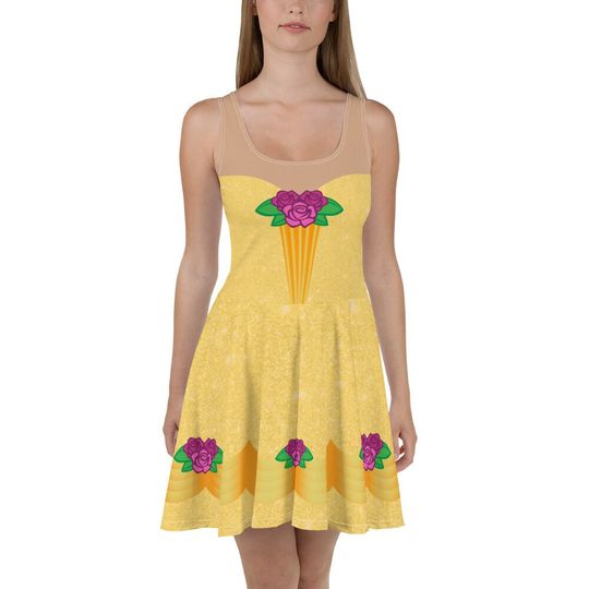 Belle Beauty and the Beast Skater Dress, Belle Running Costume, Beauty and the Beast Running Costume, Running Dress
