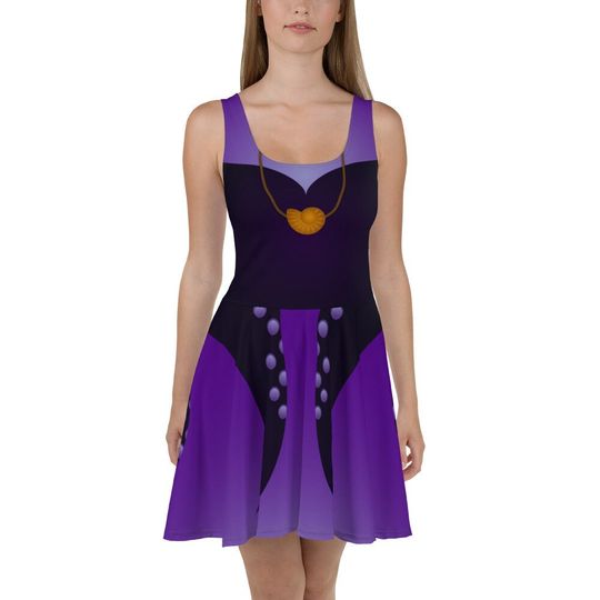 Ursula Dress and Little Mermaid Running Costume for Girls, Princess Running Costume, Running Skater Dress