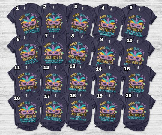 Funny Group Mardi Gras Shirts/Matching Family Mardi Gras Cruise shirts/Mardi Gras Theme Birthday Party/Girls Trip Mardi Gras Vacation