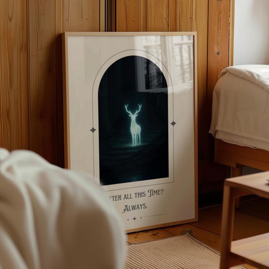 Harry Potter Patronus stag digital poster featuring the After all this time