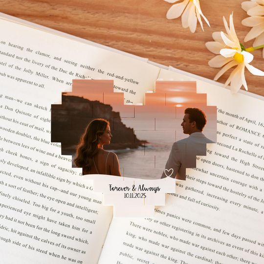 Personalized Heart Photo Building Block, Picture Building Block, Brick Puzzle, Gifts for Boyfriend/Girlfriend, Valentine Gift for Couples