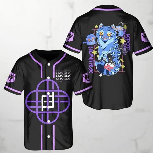 Kpop Demon Hunter Baseball Jersey, Cute Tiger Anime Shirt