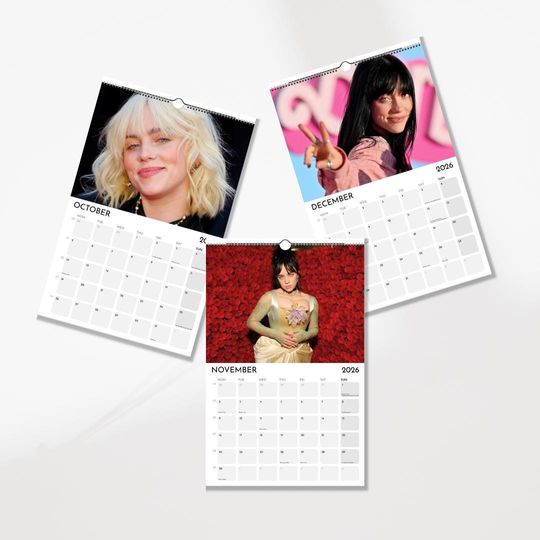 2026 Celebrity Wall Calendar: Minimalist Home Office Decor, Gift for Fans