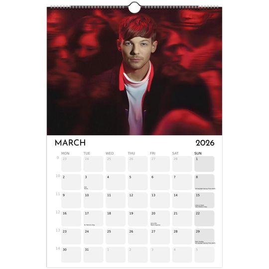 2026 Celebrity Wall Calendar: Minimalist Home Office Decor