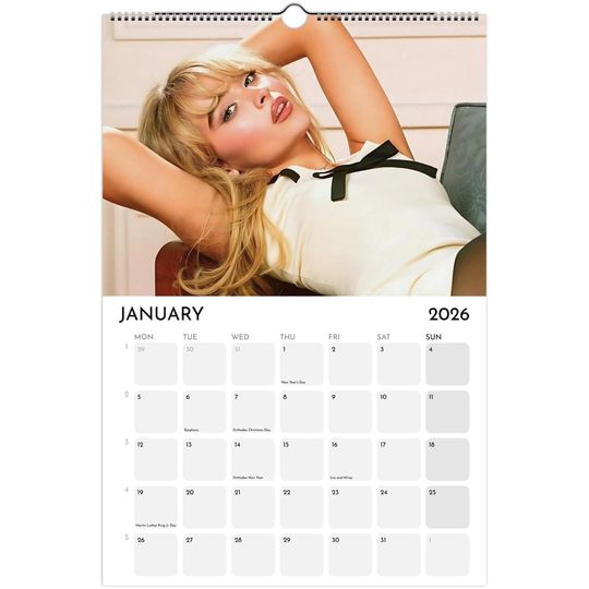 2026 Celebrity Wall Calendar: Minimalist Home Office Decor (11"x16.5")