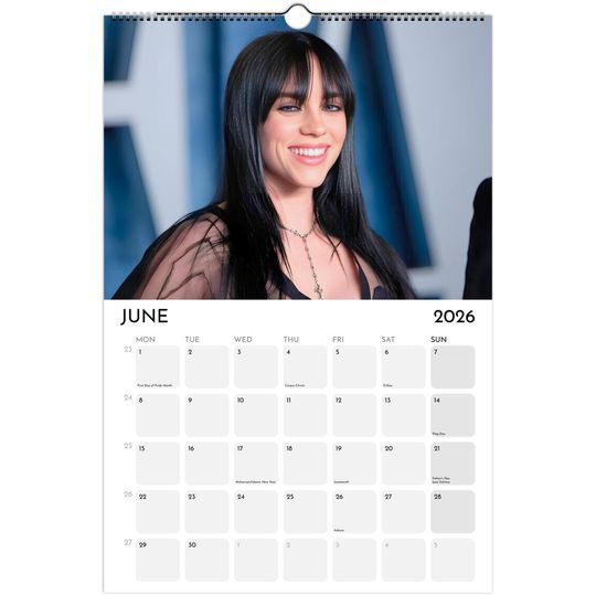 2026 Celebrity Wall Calendar: Minimalist Home Office Decor, Gift for Fans