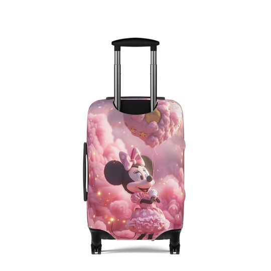 Pink Minnie Mouse Luggage Cover, Cloud Heart Disney Suitcase Protector