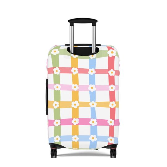 Pastel Daisy Luggage Sleeve, Stay Positive Suitcase Protector