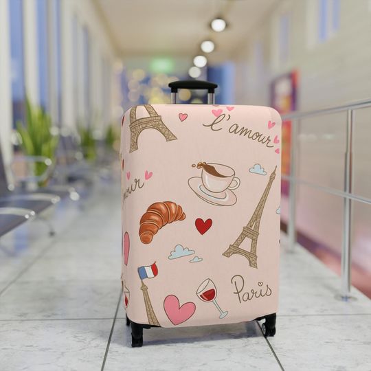 Paris Luggage Cover, Eiffel Tower, Stretch Suitcase Protector