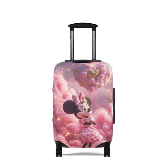 Pink Minnie Mouse Luggage Cover, Cloud Heart Disney Suitcase Protector