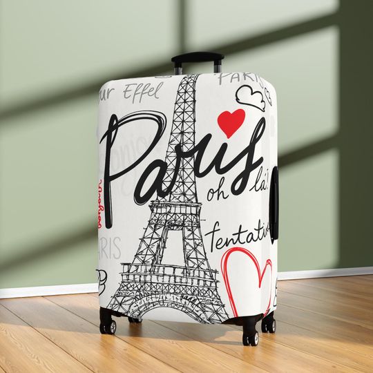 Paris Eiffel Tower Luggage Cover, Travel Suitcase Protector