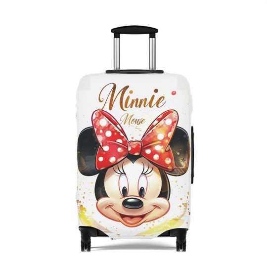 Minnie Mouse Luggage Cover, Polka Dot Bow, Suitcase Protector