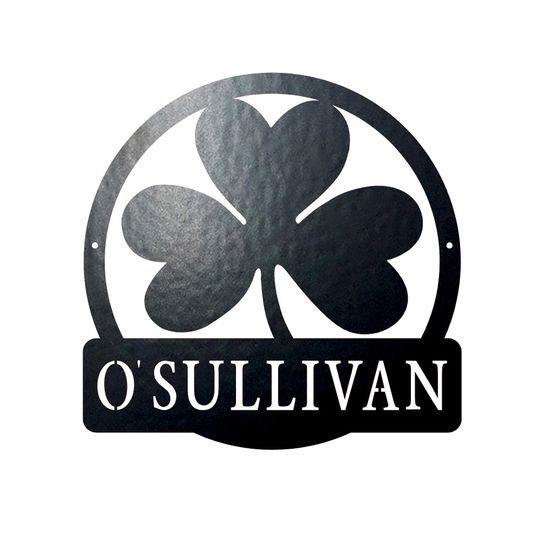 Steel Lucky Shamrock Name Sign, Custom Monogram St. Patrick's Wall Plaque, Personalized 3 Leaf Clover Metal Sign, Charming Family Name Sign