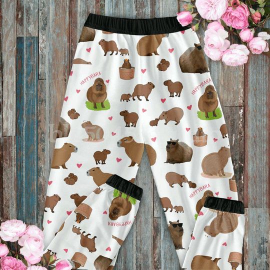 Capybara Personalized Family Christmas Pajamas Set