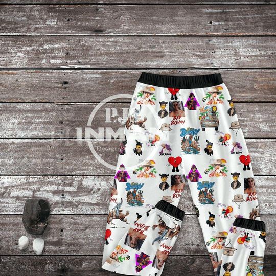 Bad Bunny Cowboy Christmas Pajamas Set for Adults and Kids