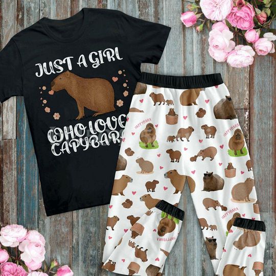 Capybara Personalized Family Christmas Pajamas Set