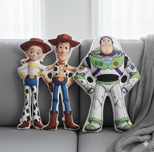 Toy Story Character Pillow Set, Cute Cartoon Woody Jessie Space Ranger Plush Cushion, Kids Room Decor, Birthday Gift, Gift For Her