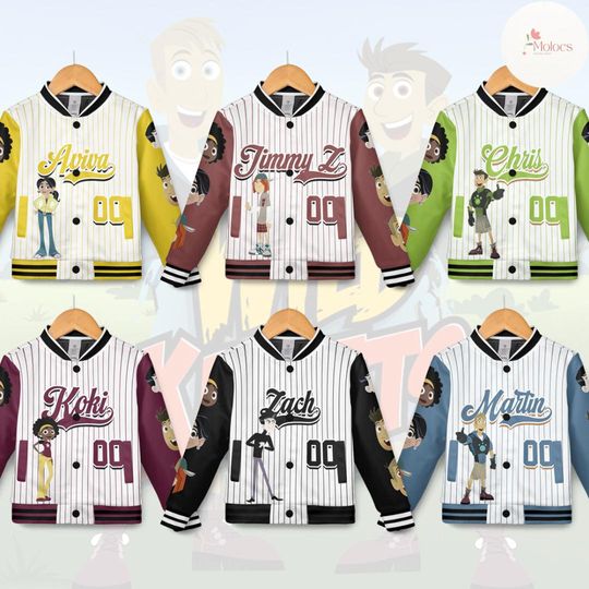 Personalized Wild Kratts Baseball Jacket, Chris Martin Kratt Aviva Corcovado