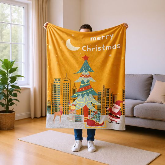 Christmas Gift Blanket, Cozy Holiday Throw for Family and Friends
