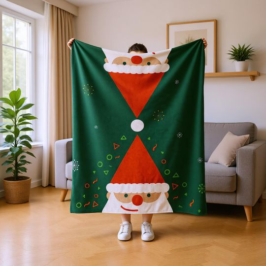 Festive Christmas Blanket, Warm Winter Throw for Holiday Decor