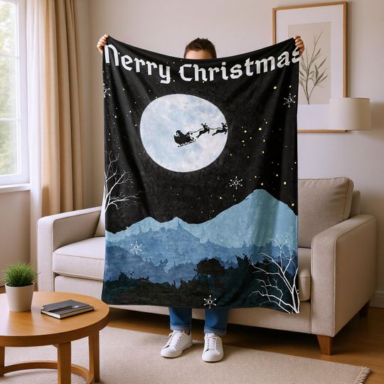 Christmas Present Blanket, Warm Holiday Throw for Kids or Adults
