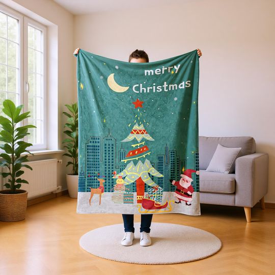 Christmas Gift Blanket, Cozy Holiday Throw for Family and Friends