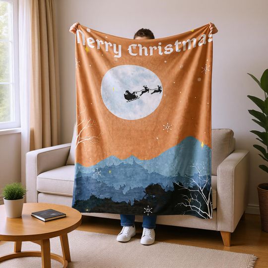 Christmas Present Blanket, Warm Holiday Throw for Kids or Adults
