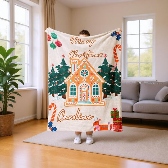 Personalized Christmas Fleece Blanket - Soft and Cozy