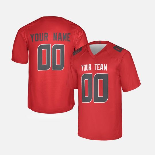 Personalized Red Texans Jersey: Add Name & Number, Adult Sizes